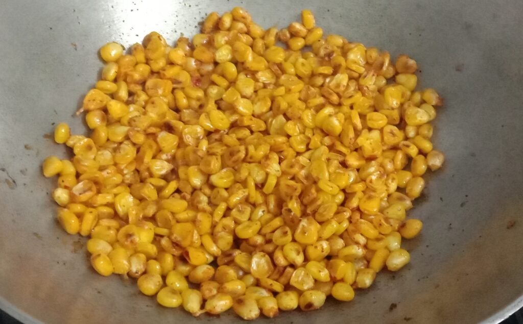 Fried corns, Corn chaat recipe.