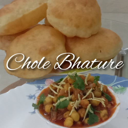 Chole Bhature in plate, Chole bhature recipe.
