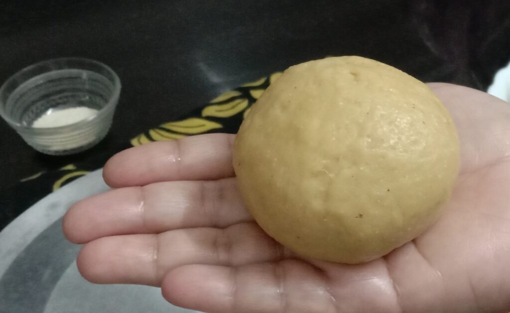 Making dough balls, Sweet potato recipe.