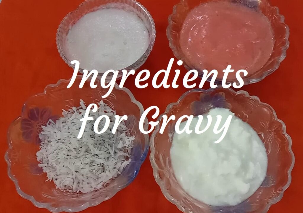 Ingredients for gravy, Chicken biryani.