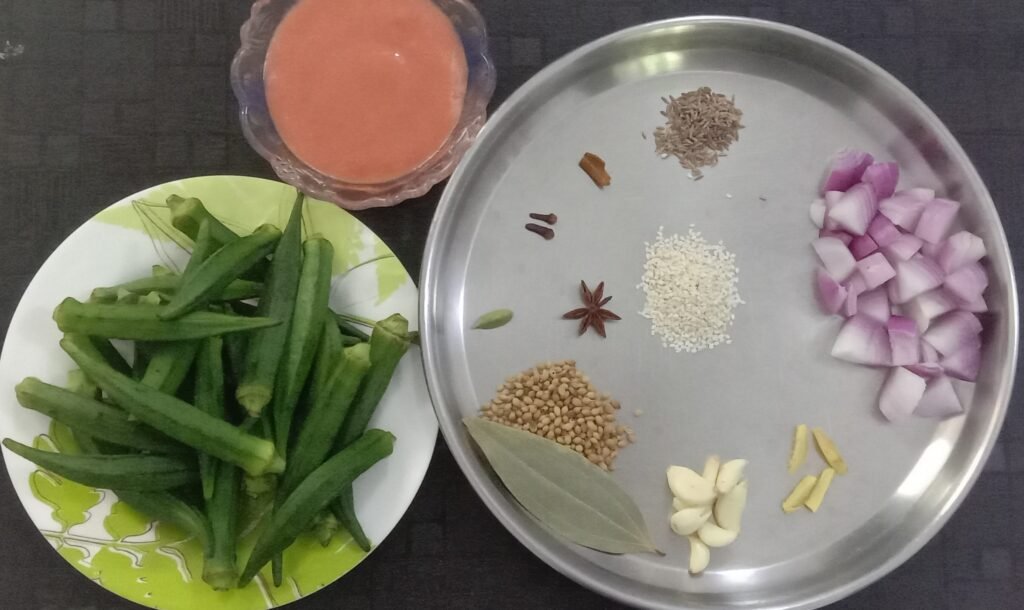 Ingredients for Bhendi masala, Bhendi masala recipe.