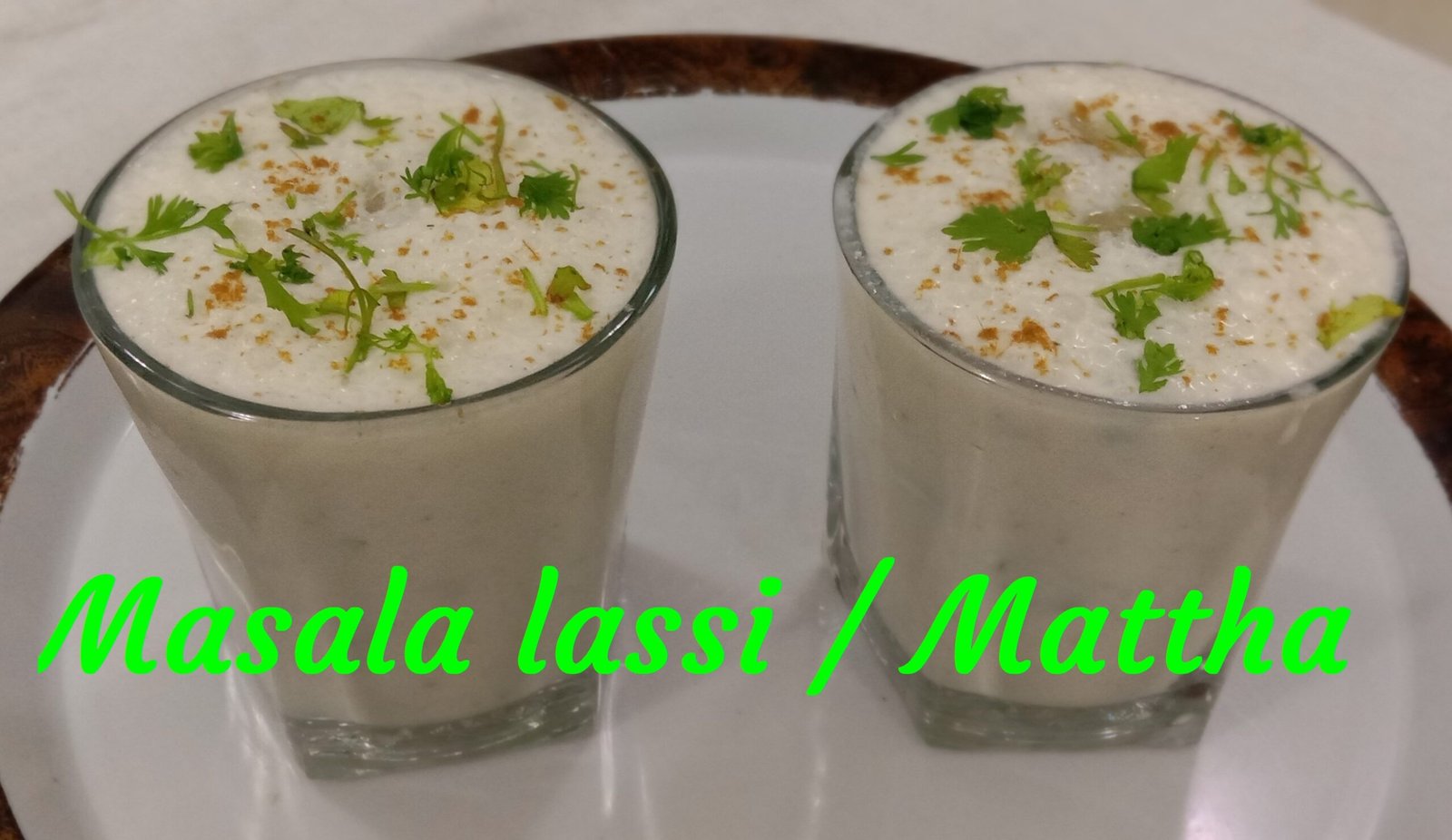 Masala lassi in 2 glasses, Sweet and Masala Lassi Recipe.