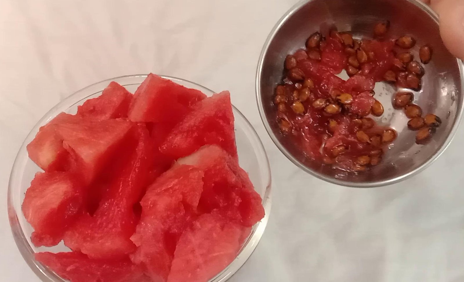 Removing seeds from watermelon, Watermelon Juice.