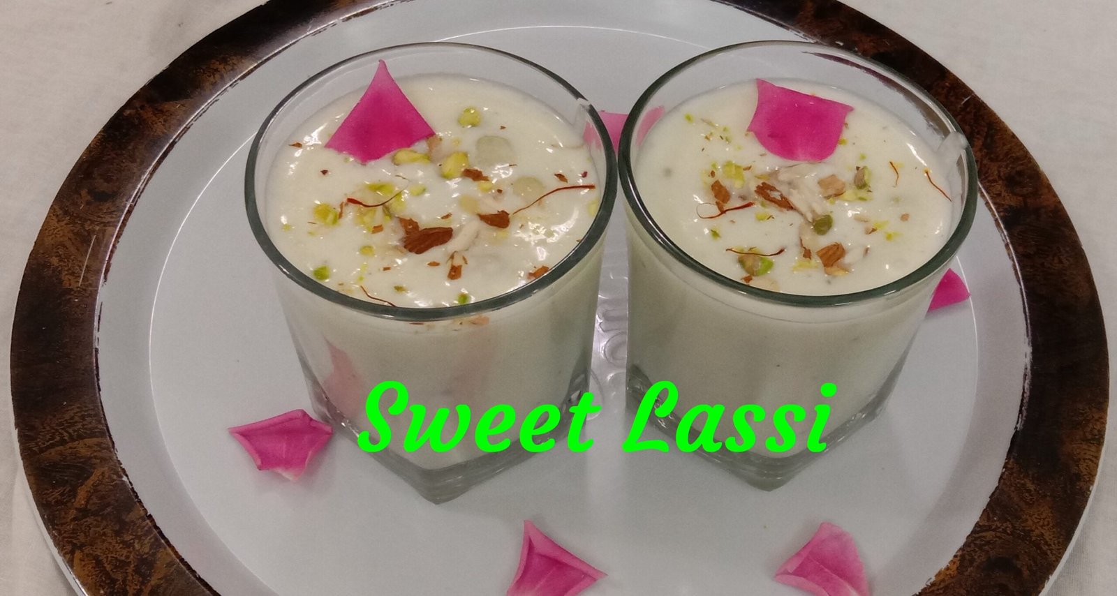 Sweet Lassi in 2 glasses, Sweet Lassi and Masala Lassi recipe.