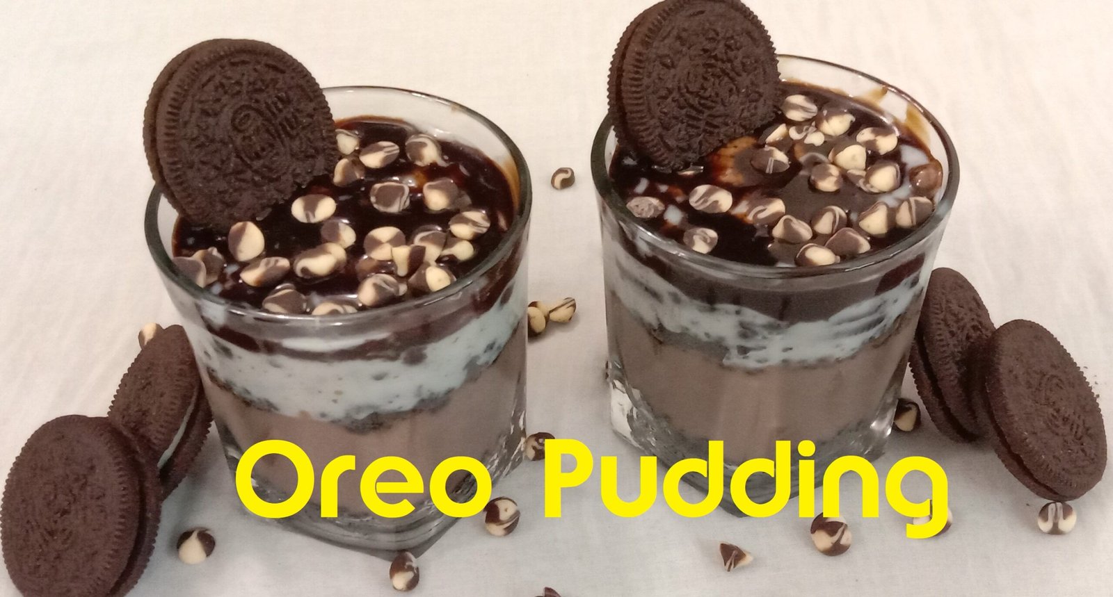Oreo Pudding in glasses, Oreo pudding.