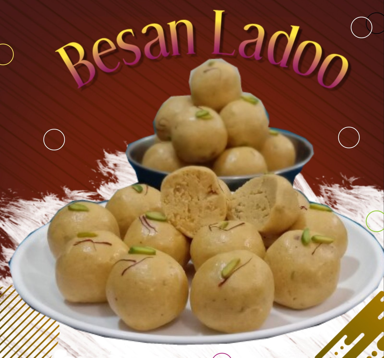 Besan Ladoo image, Besan ladoo | Besan ke laddu | Besan ladoo with perfect measurement and tips.