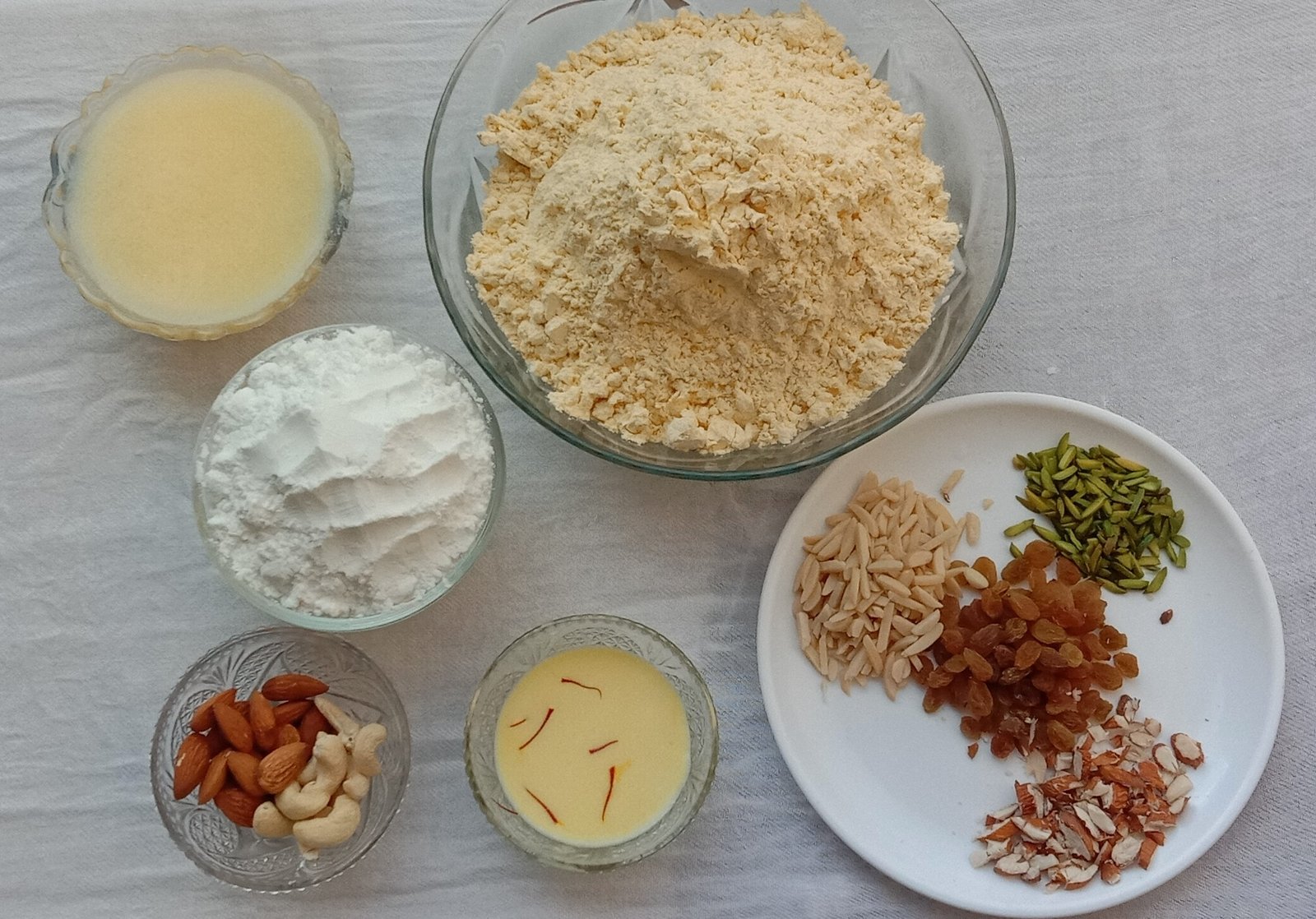 Ingredients for besan ladoo, Besan ladoo | Besan ke laddu | Besan ladoo with perfect measurement and tips.